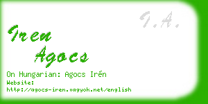iren agocs business card