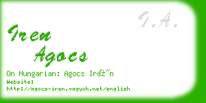 iren agocs business card